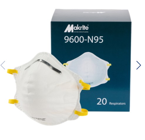 Makrite 9600-N95 หน้ากากอนามัยแบบถ้วย กรองฝุ่น PM2.5 และฝุ่นอุตสาหกรรม