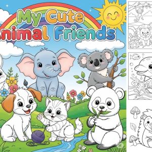 สมุดระบายสีสัตว์โลกน่ารักสำหรับเด็ก เสริมทักษะการเรียนรู้และความคิดสร้างสรรค์