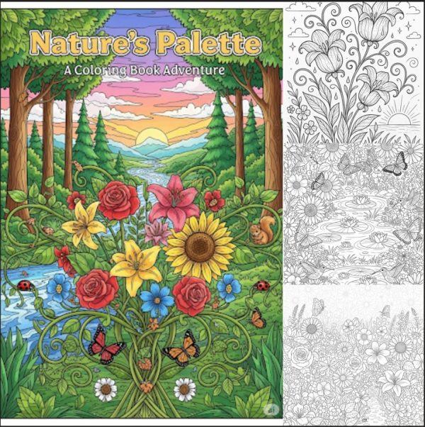 สมุดระบายสีดอกไม้และธรรมชาติ PDF สำหรับเด็กและผู้ใหญ่