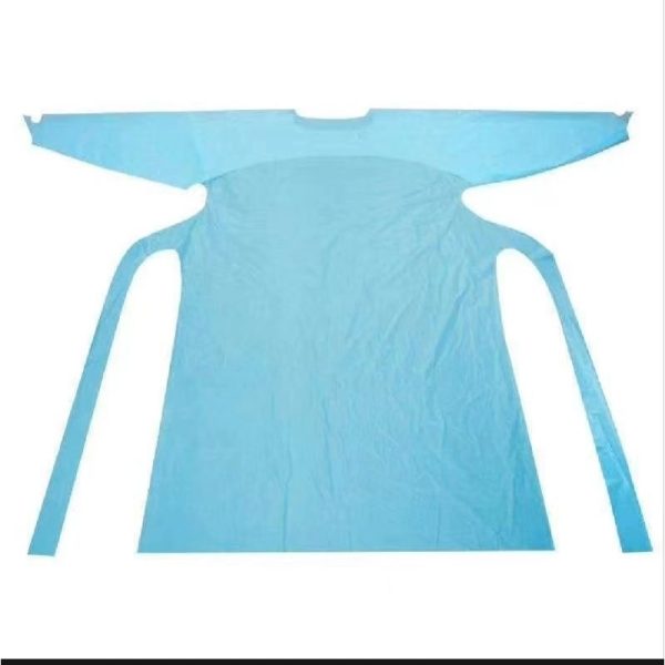 CPE Gown 1:1 ชุดคลุมเกรดโรงพยาบาล ป้องกันสารเคมีและเชื้อโรค สีขาว